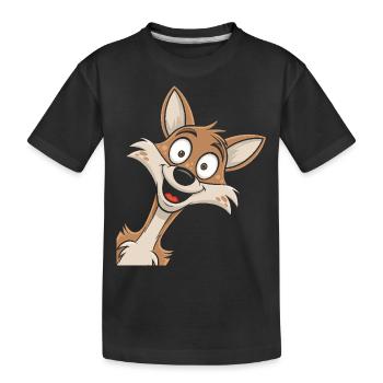 Fuchskopf Kostüm Füchse Fuchs - Kinder Premium Bio T-Shirt - Schwarz - Vorne
