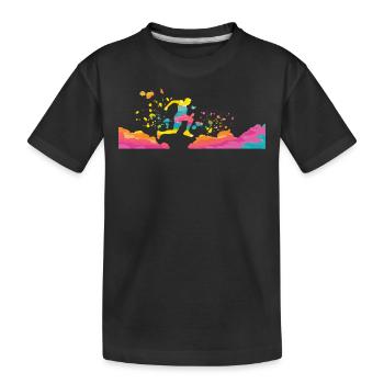 Trail Runner Cross Trail Bergläufer - Kinder Premium Bio T-Shirt - Schwarz - Vorne
