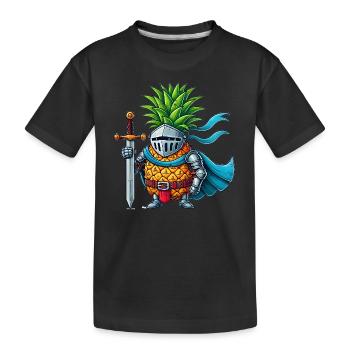 Pineapple Knight - Kids' Premium Organic T-Shirt - black - Front