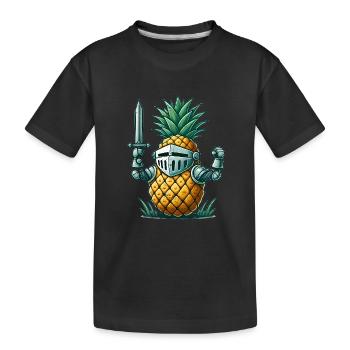 Pineapple Knight - Kids' Premium Organic T-Shirt - black - Front