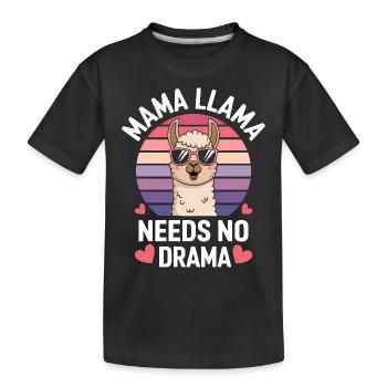 Lama Spruch Alpaka Lamas Lustiges Lama Geschenk - Kinder Premium Bio T-Shirt - Schwarz - Vorne