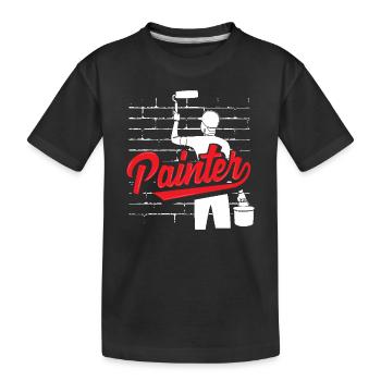 Peintre Art mural Créativité - T-shirt bio Premium Enfant - noir - Devant