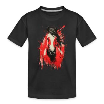 cheval chevaux équitation cheval vintage rétro tête de cheval - T-shirt bio Premium Enfant - noir - Devant