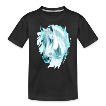 Cheval Chevaux Équitation Cavalier Cavalier Etalon - T-shirt bio Premium Enfant - noir - Devant