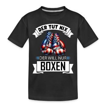 Der tut nix der will nur Boxen lustiges Geschenk - Kinder Premium Bio T-Shirt - Schwarz - Vorne