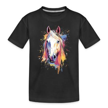 Cheval Chevaux Équitation Cavalier Splash - T-shirt bio Premium Enfant - noir - Devant