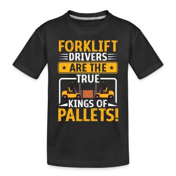 Staplerfahrer Gabelstapler Lagerarbeiter Logistik - Kinder Premium Bio T-Shirt - Schwarz - Vorne