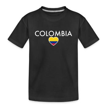 Colombia Kolumbien Kolumbianische Flagge - Kinder Premium Bio T-Shirt - Schwarz - Vorne