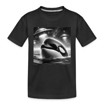 Épaulard Graphique drôle Selfie avec des OVNI Bizarre - T-shirt bio Premium Enfant - noir - Devant