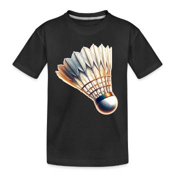 Badminton - Kinder Premium Bio T-Shirt - Schwarz - Vorne