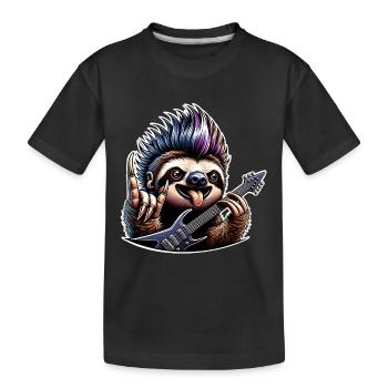 Guitariste de rock and roll paresseux - T-shirt bio Premium Enfant - noir - Devant