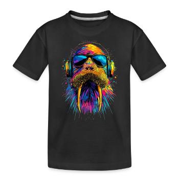 Morse, défenses, phoque, morses sauvages du Pacifique - T-shirt bio Premium Enfant - noir - Devant