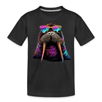 Morse, défenses, phoque, morses sauvages du Pacifique - T-shirt bio Premium Enfant - noir - Devant