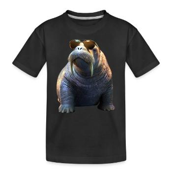 Morse, défenses, phoque, morses sauvages du Pacifique - T-shirt bio Premium Enfant - noir - Devant