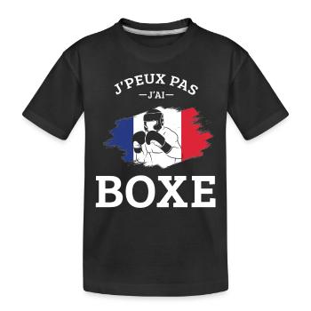 Boxen Ich kann nicht Boxen Boxen Frankreich - Kinder Premium Bio T-Shirt - Schwarz - Vorne