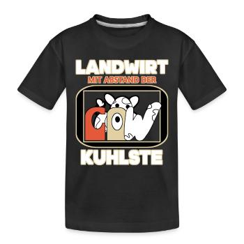 Kuhlste Landwirt cow - Kinder Premium Bio T-Shirt - Schwarz - Vorne