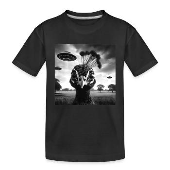 Paon Selfie graphique drôle avec des OVNI Extraterrestre étrange - T-shirt bio Premium Enfant - noir - Devant