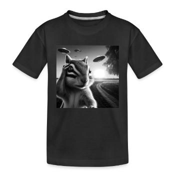 Chipmunk 2 Selfie graphique drôle avec des OVNI Weird Al - T-shirt bio Premium Enfant - noir - Devant