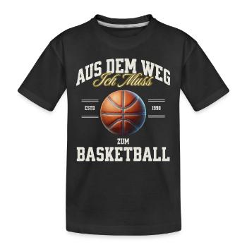 Basketball Basketballer - Kinder Premium Bio T-Shirt - Schwarz - Vorne