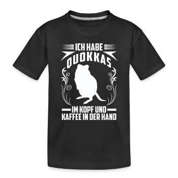 Quokka et café marsupial Quokka - T-shirt bio Premium Enfant - noir - Devant