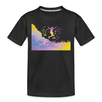 Trail Runner Cross Trail Bergläufer - Kinder Premium Bio T-Shirt - Schwarz - Vorne