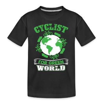 Earth Day Cyclist For Green Earth - Kids' Premium Organic T-Shirt - black - Front