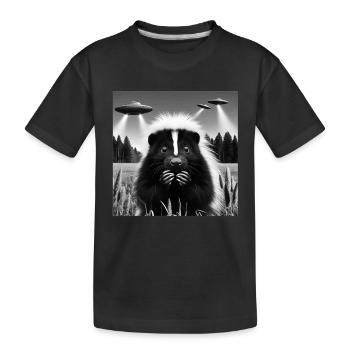Skunk Selfie graphique drôle avec des OVNI Extraterrestres étranges - T-shirt bio Premium Enfant - noir - Devant