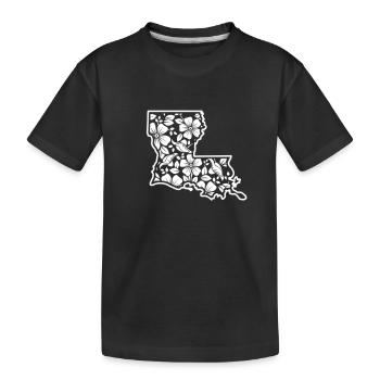 Louisiana Floral print USA American State - Kinder Premium Bio T-Shirt - Schwarz - Vorne