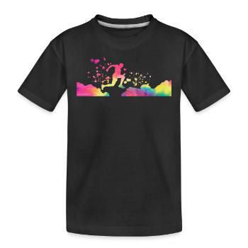 Trail Runner Cross Trail Bergläufer - Kinder Premium Bio T-Shirt - Schwarz - Vorne