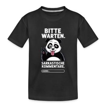 Sarkastischer Panda - Kinder Premium Bio T-Shirt - Schwarz - Vorne