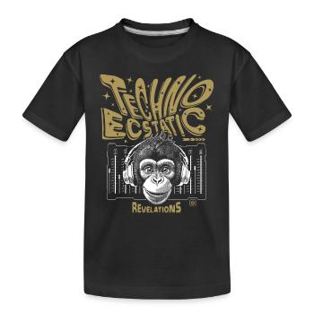 Stylish chimpanzee T-shirt in techno look - Kids' Premium Organic T-Shirt - black - Front