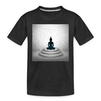 Meditierender Buddha Meditating Buddha - Kinder Premium Bio T-Shirt - Schwarz - Vorne