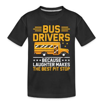 Busfahrer, weil Lachen die beste Grube ist - Kinder Premium Bio T-Shirt - Schwarz - Vorne