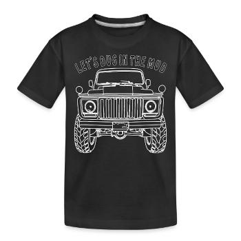 VOITURE TOUT-TERRAIN : CREUSONS DANS LA BOUE - T-shirt bio Premium Enfant - noir - Devant
