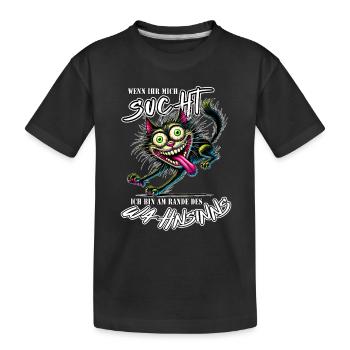 Chat au bord de la folie Style BD - T-shirt bio Premium Enfant - noir - Devant