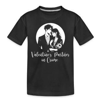 Valentine's partner in crime - Kids' Premium Organic T-Shirt - black - Front