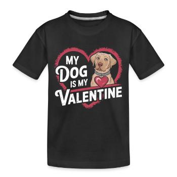 Mon chien est mon Valentin | La Saint-Valentin pour les chiens - T-shirt bio Premium Enfant - noir - Devant