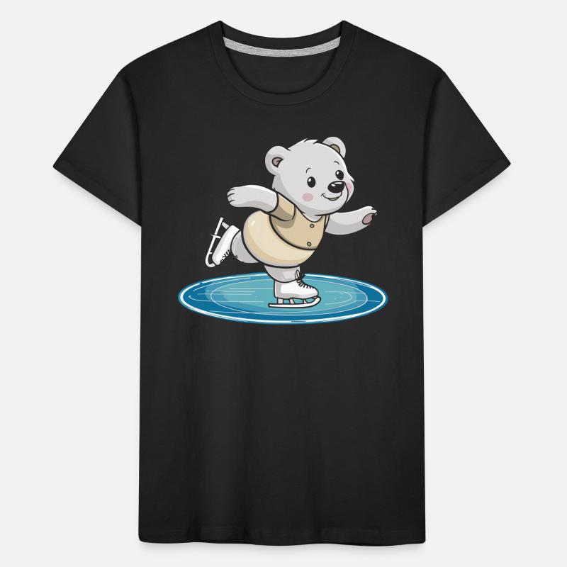 -skating bear on surface Kids' Premium Organic T-Shirt