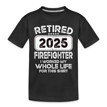 Pompier à la retraite 2025 - T-shirt bio Premium Enfant - noir - Devant