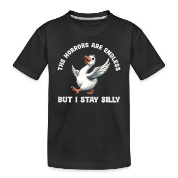 Die Schrecken Sind Endlos Aber Ich Bleibe Albern - Kinder Premium Bio T-Shirt - Schwarz - Vorne