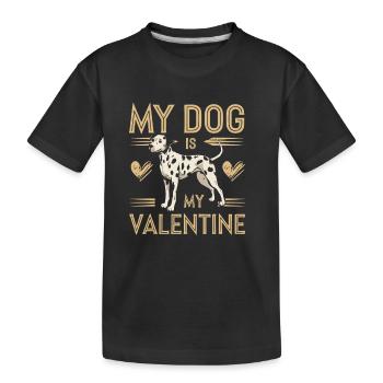 Mon chien est mon Valentin | Dalmatien Saint-Valentin - T-shirt bio Premium Enfant - noir - Devant