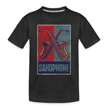 Saxophones Retro Vintage Saxophones - Kids' Premium Organic T-Shirt - black - Front