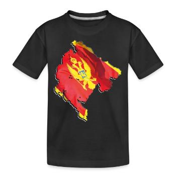 Montenegro flag in Montenegro map - Kids' Premium Organic T-Shirt - black - Front