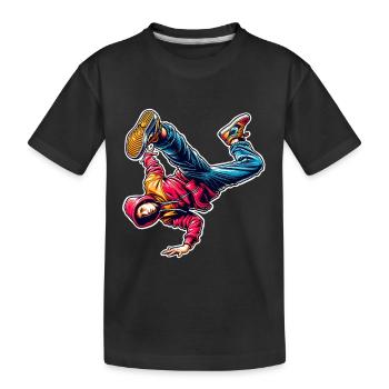 Breakdance - Kinder Premium Bio T-Shirt - Schwarz - Vorne