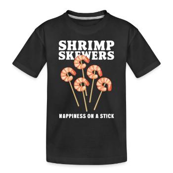 Shrimp Skewers Happiness On A Stick - Kinder Premium Bio T-Shirt - Schwarz - Vorne