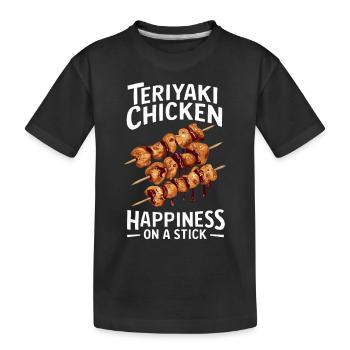 Teriyaki Chicken Happiness Auf Einem Stock - Kinder Premium Bio T-Shirt - Schwarz - Vorne