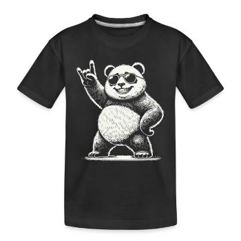 Heavy Metal Musique Panda Avec Lunettes De Soleil - T-shirt bio Premium Enfant - noir - Devant
