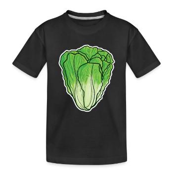 Salat Kostüm Karneval Eisbergsalat Gemüse Fasching - Kinder Premium Bio T-Shirt - Schwarz - Vorne