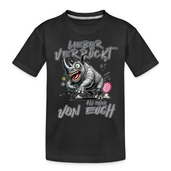 Rhinocéros fou Mieux vaut fou que l’un des e - T-shirt bio Premium Enfant - noir - Devant