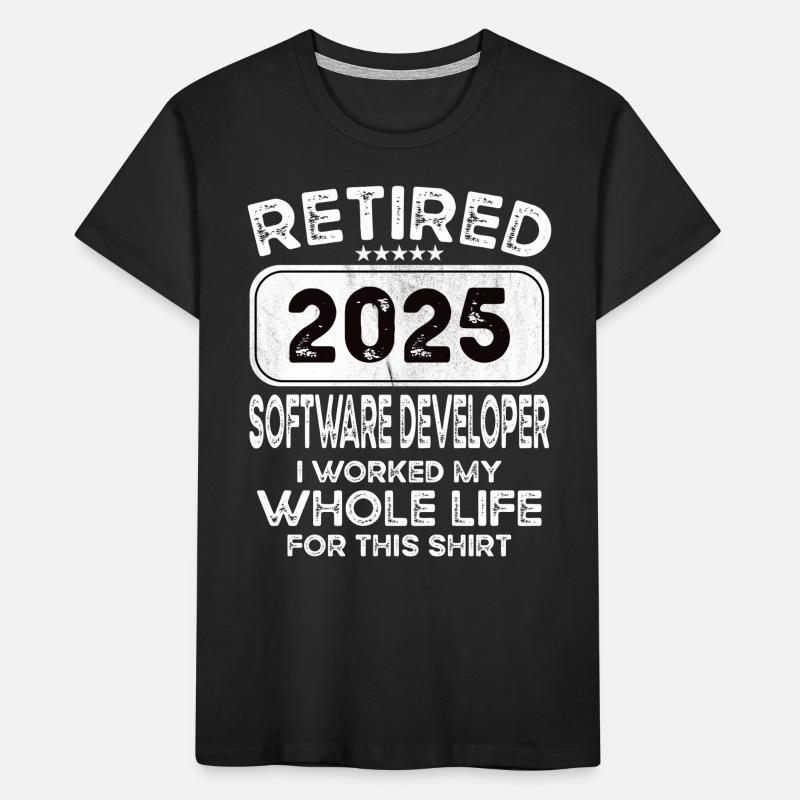 Retired Software developer 2025 Kinder Premium Bio T-Shirt